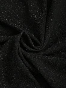 SHEIN Sweetro 针织金属线性感抹胸修身迷你连衣裙，饰有蝴蝶金属扣，适合春、夏、秋、冬四季穿着。 - 黑色 - 查看 5