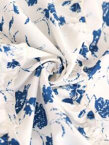 Brillora Women's Elegant Romantic Vacation Print Blouse Short Sleeve Summer Tops Women Summer Blouse Top Flower Tops For Women Cotton Tops Women Summer Summer Casual Tops,Women's Elegant Clothing For Spring To Summer