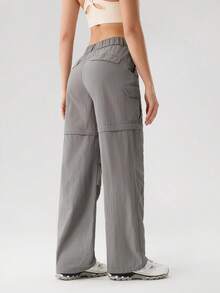 OutZeal Women Outdoor Pants Camping Hiking Water-Resistant Cargo Detachable Pants With Multi Pockets - Grey - View 7