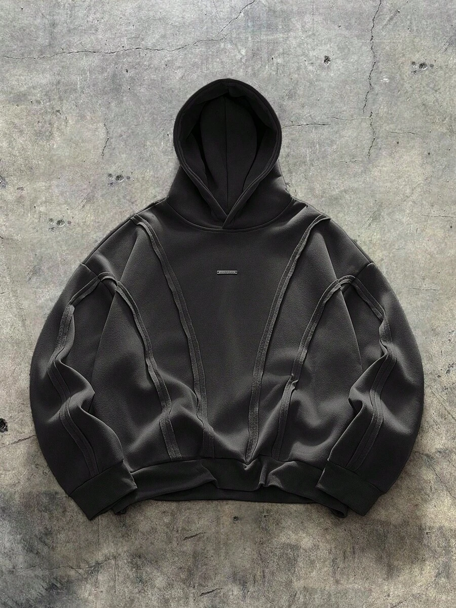 AXEPEAK 休闲连体衣，采用解构式弧形拼接设计 - 深灰色 - 查看 1