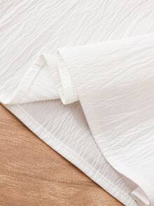 SHEIN Infant Girls' Middle Eastern Traditional Long Sleeve Dress + Matching Floral Lace Star Moon Shawl, Comfortable & Stylish For Everyday Wear, Spring/Autumn - White - View 8