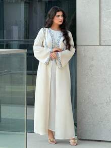 Yasmyna Áo Abaya thêu hoa thanh lịch dành cho nữ - Nhiều màu - Xem 8