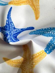 SHEIN Conjunto de bikini para niñas preadolescentes, estampado aleatorio y tela con textura acanalada, tirantes de espagueti, frente con nudo, espalda abierta, Bottom de corte alto, para vacaciones de verano - Multicolor - Ver 7