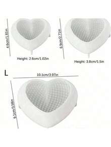 Khuôn silicon hình trái tim đan lưới 3D, khuôn làm nến hình trái tim tự làm. - trắng - Xem 11