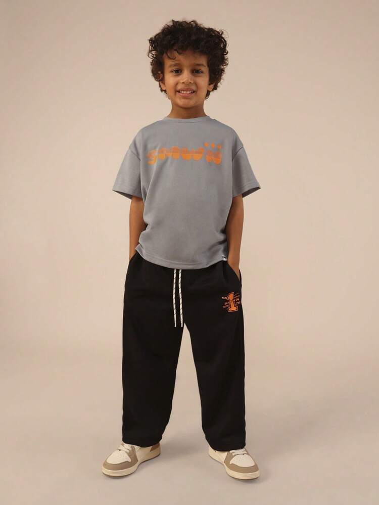 Oversized T-Shirt And Joggers Set With Number Print