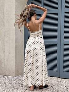 Serisse 女士几何印花露背休闲连衣裙，适合度假穿着 - 彩色 - 查看 5