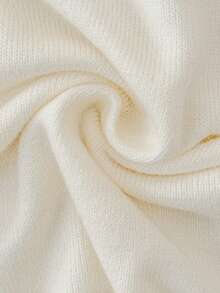 Easowa Women's Knitted Long Sleeve Crew Neck Pullover Sweater Dress - White - View 9