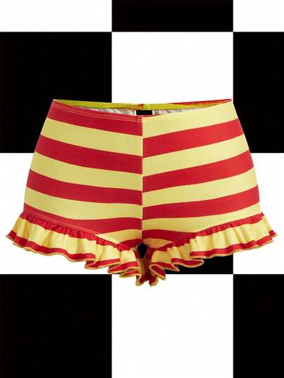 Y2Kool Maria Clara Maia شورت ضيق الخصر منخفض الخصر مع كتل لونية ورفرفة للنساء، ملابس شارع كاجوال مناسبة لحفلات الربيع/الصيف، العطلات، الاستخدام اليومي