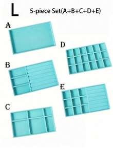 Velvet Jewelry Tray, Large Capacity Jewelry Organizer With Separate Compartments, Stackable Jewelry Display Stand For Earrings, Necklaces, Bracelets, Rings, Hair Clips, Hairbands, Etc. - Blue - View 24