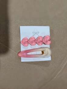 Zazumi 粉色爱心发夹套装，可爱侧刘海发夹，适合女性和女孩，卡通可爱发饰，适合细软发质和造型 - 漸變粉色 - 查看 6