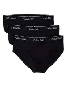 Calvin Klein سروال داخلي رجالي أسود 3 قطع - الأسود - مشاهدة 1