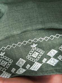 Rusticease Women's V-Neck Geometric Print Long Sleeve Top And Wide Leg Pants Casual Outfit - Army Green - View 5