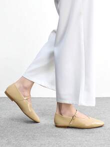 CUCCOO BIZCHIC Sepatu flat kasual yang modis, nyaman, dan serbaguna, cocok untuk berjalan, bepergian, dan liburan musim semi. - Aprikot ringan - View 4