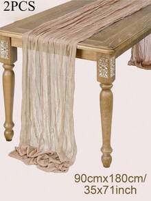 5-Piece Party Light Camel Pleated Table Runner, Camel Tablecloth, Birthday Party Supplies, Birthday Gifts, Birthday Favors, Wedding Tulle Light Brown Tulle, Party Dining Table Centerpiece Table Runner, Banquet Decoration, Wedding Favors, Tablecloth, Rustic Wedding Solid Color Table Runner - Camel - View 7