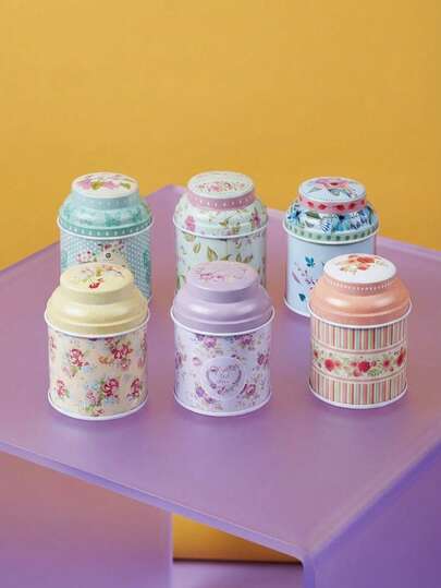 Joivida 1pc Elegant Metal Tin Empty Can - Old Flowers, Light Colors (Pink, Blue, Green, Yellow, Lavender, Mint) - Used For DIY Candles, Weddings, Birthdays, Party Gifts, Gift Packaging - Decorative Storage Box, For Home Decoration, Crafts Or Commercial Use - No Need For Wax, Crafts, Worn-Out Designs, Polka Dot Patterns, Tin Structures, Home Decoration, Floral Design, Handmade