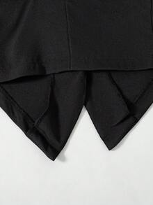 Elladie kids Mädchen Sommer Neues Design ärmelloses Top mit asymmetrischem Saum und weiter Hose Set, lässiger grüner frischer Modestil Outfit - Schwarz - Übersicht 8