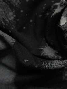 ROMWE MEN 2026 Spring, Autumn & Summer Men's Casual Rhinestone Embellished Round Neck Printed Short Sleeve T-Shirt, Punk Street Y2K Style Summer Top - Black - View 4