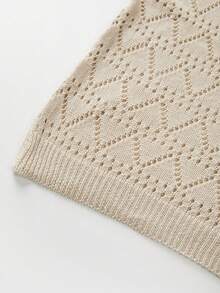 Franclia Bộ 2 món áo vest dệt kim rộng rãi và quần short khoét lỗ dành cho nữ, kiểu dáng châu Âu & Mỹ, áo len cổ tròn phong cách boho cổ điển, áo len móc mùa hè, bộ quần short mùa hè, bộ quần short boho, bộ quần short nữ, bộ quần short thường ngày. - Màu Khaki - Xem 6