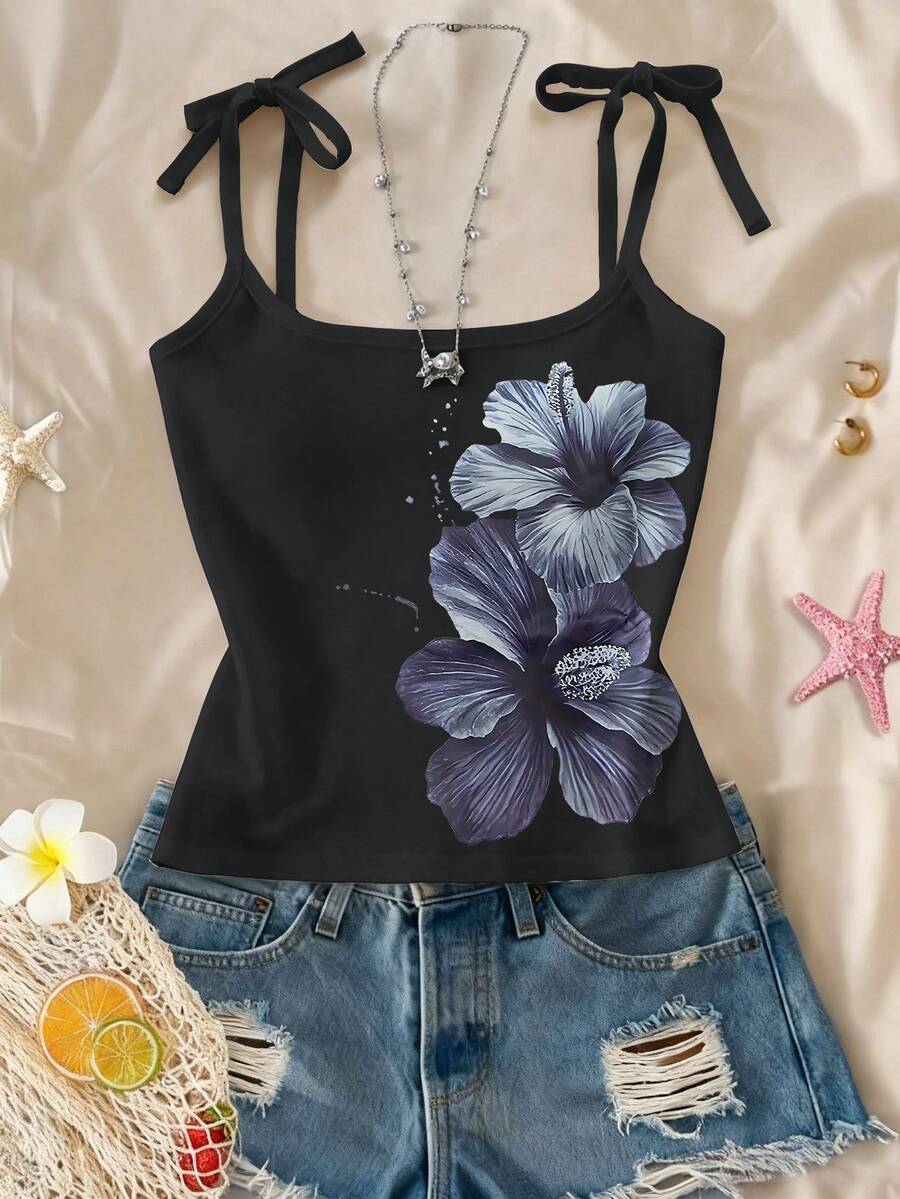 Glimmora 女士夏季度假休闲印花吊带衫 - 彩色 - 查看 1