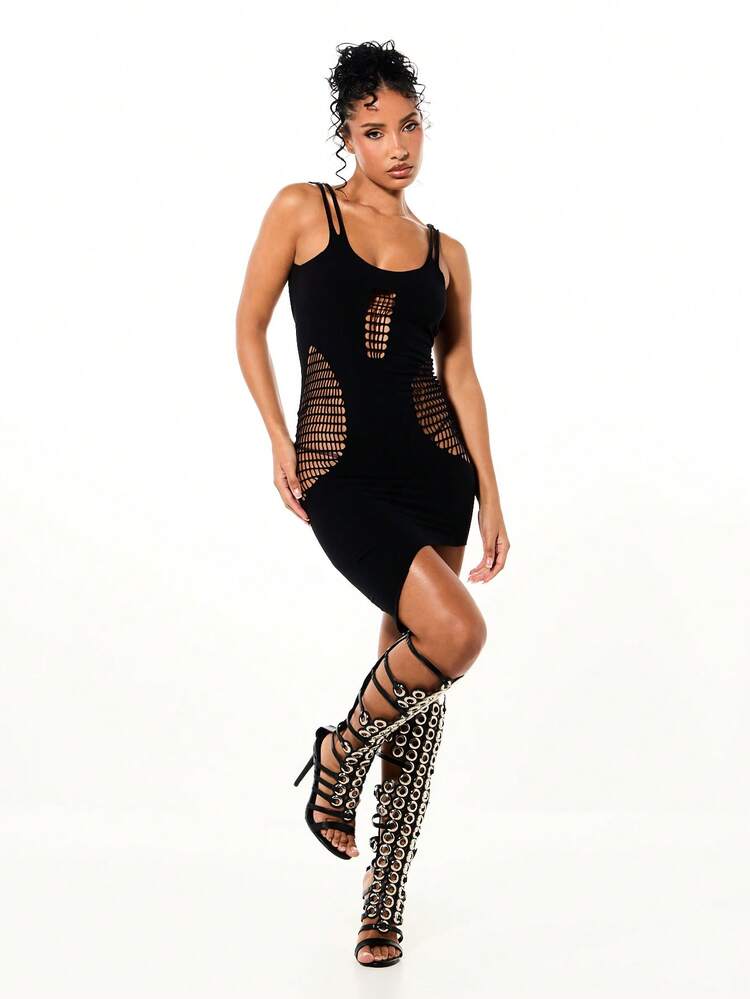 SUMWON WOMEN Bodycon Midi Dress With Cut-Out Details