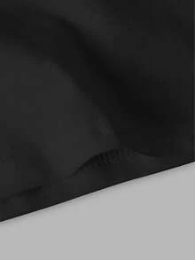 一套少女时尚明星K-POP女团紫色和黑色撞色印花短袖圆领T恤和打底裤套装，适合夏季外出和度假的时尚装扮 - 彩色 - 查看 5