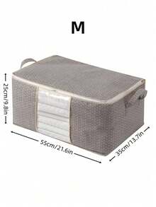 棉质被子收纳袋，无纺布透气防尘衣物整理袋，适用于搬家、大学宿舍、季节性毯子和衣柜压缩打包，多功能旅行收纳方案，带提手 - 彩色 - 查看 5