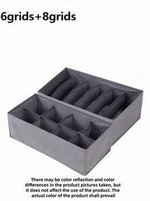 1/2/3/4件套大容量节省空间可折叠便携式分隔收纳抽屉整理篮和盒子，是收纳衣物、配饰、袜子、围巾、服饰、卧室和家居用品的理想之选，也是衣柜整理的完美方案。家居装饰收纳必备单品。 - 灰色 - 查看 19
