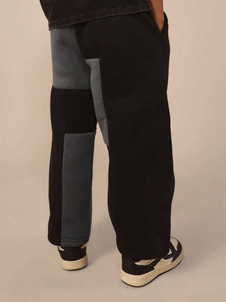 Pantalon de survêtement color block à taille élastique