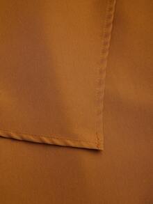 Sweetra Plus Size Women Brown French Style Casual Chic Comfortable Slimming Metal Buckle Decor Shorts, Elegant Metal Buckle Sexy Cute Side Slit A-Line Mini Skirt With Shorts To Prevent Exposure, Mini Skirt, Brown Shorts Skirt, Summer Skirt, Vacation Skirt, Back To School, Office Shorts, Home Shorts, Suitable For Spring/Summer, All Seasons - Khaki - View 6