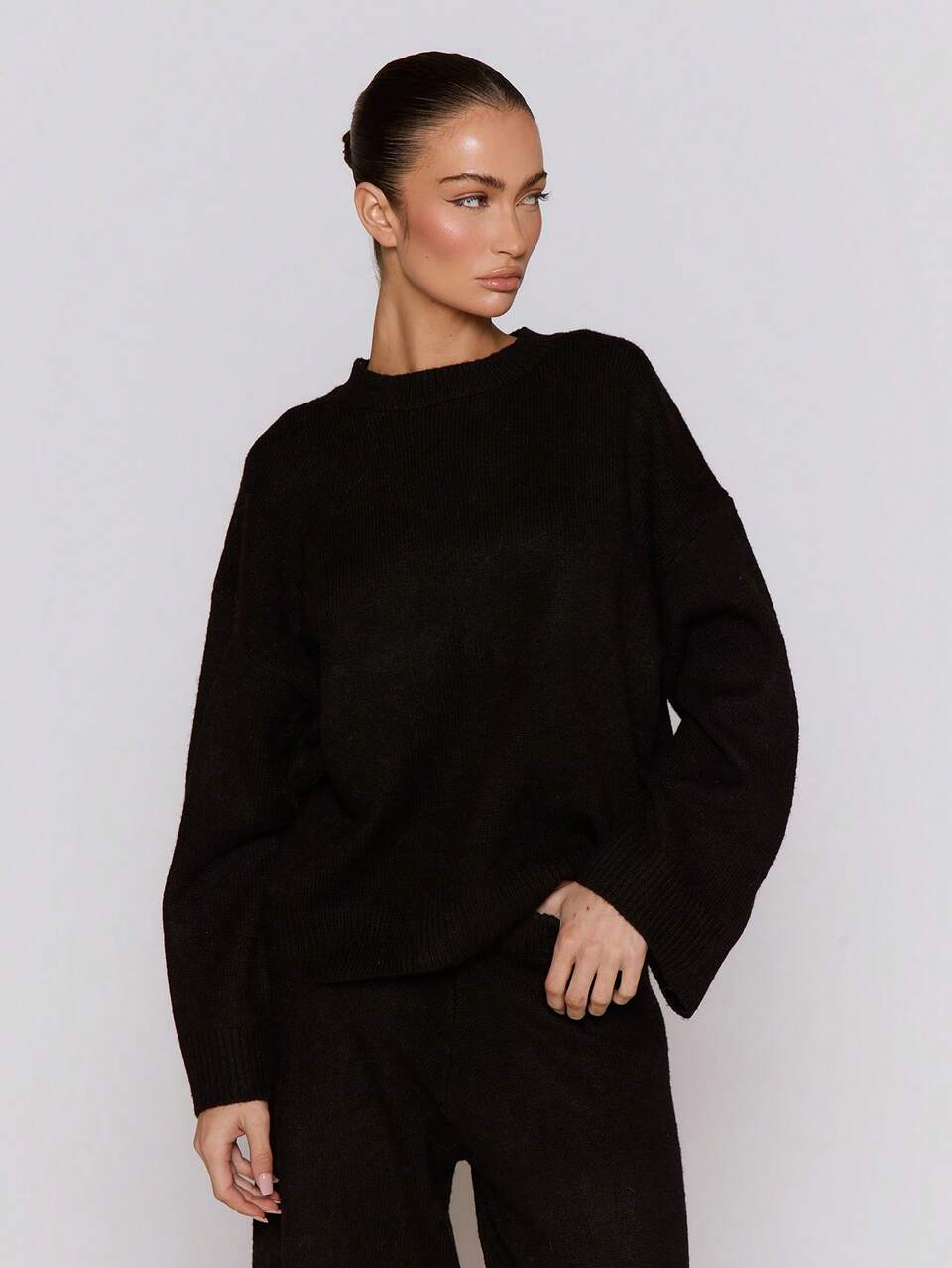 Knit Oversized Jumper Cool Girl, Streetstyle, Cute, , , Winter Spring