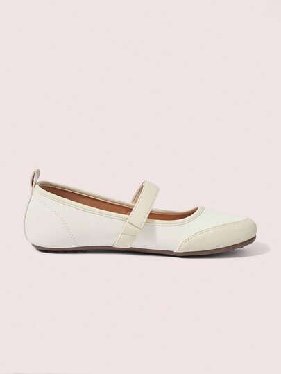 CUCCOO DOLLMOD Ladies Beige Mary Jane Flats Are Comfortable And Soft