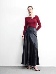 CUCCOO BIZCHIC 女款夏季新款金屬帶方頭露趾細高跟時尚通勤黑色緞面高跟涼鞋 約會戶外穿搭 - 黑色2 - 查看 2