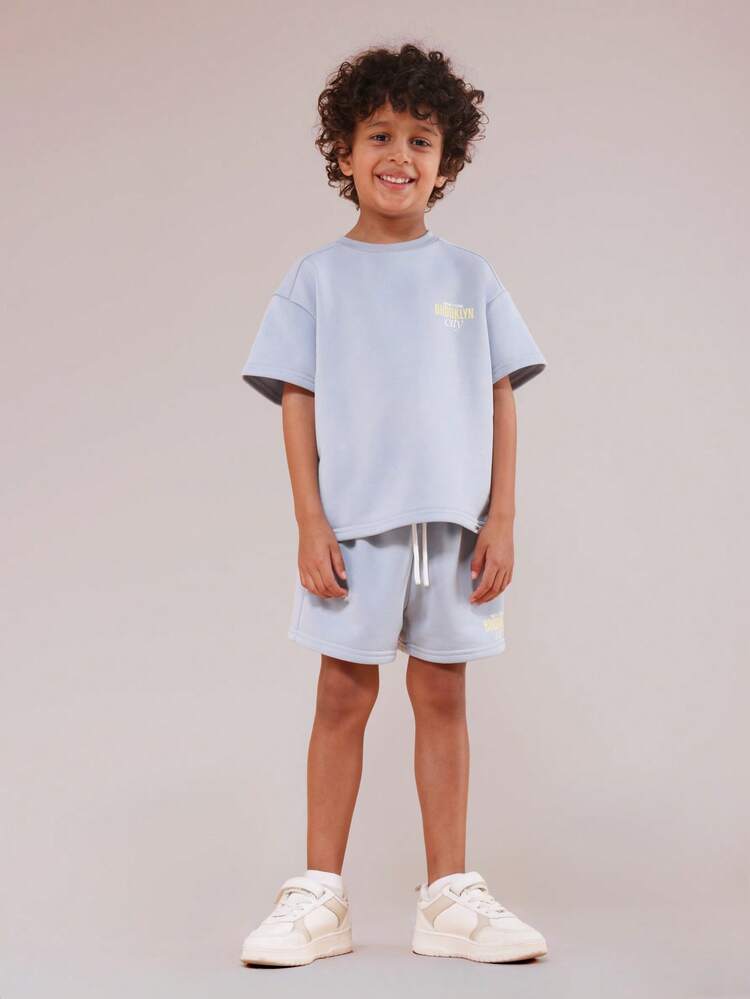 Oversized T-Shirt And Shorts Set With Brooklyn Print