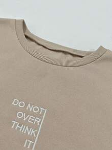 INAWLY 加大码女装新款美式休闲圆领长袖字母刺绣卫衣+刺绣口袋运动裤套装，复古运动简约拼接罗纹面料卫衣上衣+松紧腰束口运动裤两件套，适合休闲穿着、运动和散步。 - 深灰色 - 查看 4