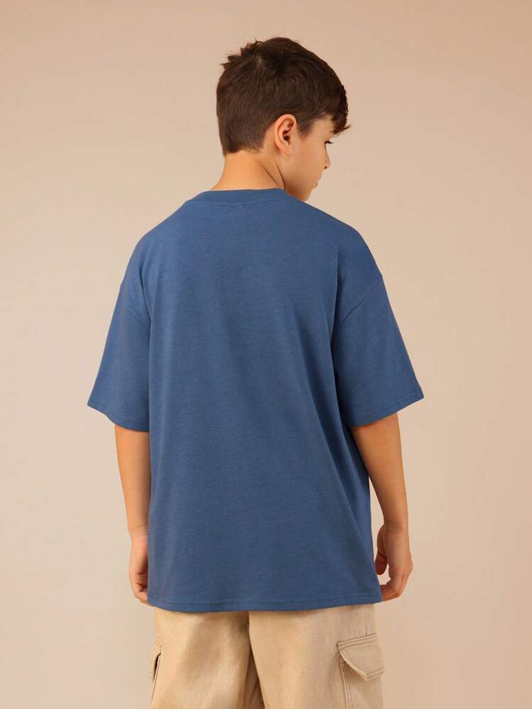 Oversized Letter Print Crew Neck Tee