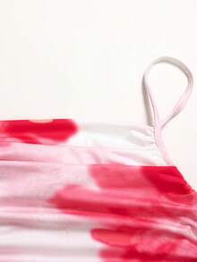 SHEIN Teen Girl Floral Print Ruched Casual Cami Dress - Pink - View 4