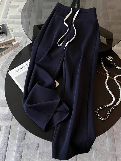 GlowEve 优雅休闲日常弹力腰宽松口袋装饰女式运动裤