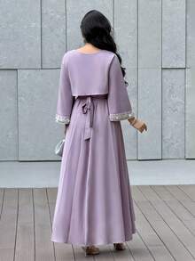 Al Najma Đầm dạ hội sang trọng mới, được trang trí cầu kỳ, kiểu dáng thanh lịch, ôm eo tôn dáng. - Bụi hồng - Xem 4