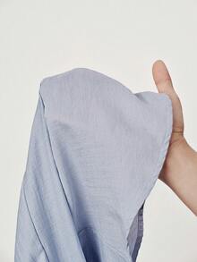 Aalyst Robe longue ample en tissu lin-like vintage, style bohème chic et élégant, col rond, poche avant froncée, sans manches, pour femmes, idéale pour les vacances ou le travail, printemps/été - Bleu gris - Voir 8