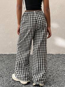 Coolane Kids Tween Girls Spring/Summer,Black And White Vacation Casual Checkered Leg Pants,All-Match Everyday, Sports,Daily Wear Essentials - Black and White - View 4