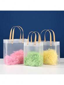 PVC透明手提袋，PP塑料磨砂礼品袋，礼品包装袋，婚礼糖果礼品袋 - 無色 - 查看 5