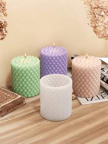 3D Silicone Candle Mold Cylindrical Bubble Round Ball Scented Aromatherapy Plaster Candle Mould DIY Cake Handmade Making Mold - Multicolor - View 2