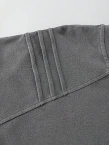 ROMWE MEN 男士做旧水洗宽松短袖T恤 - 灰色 - 查看 4