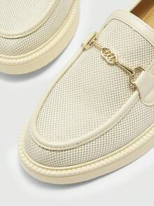 CUCCOO BIZCHIC 女士简约圆头坡跟厚底平底鞋，优雅休闲，舒适百搭，适合工作、通勤、约会、正式场合。 - 糯米白色 - 查看 7