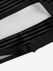 Attitoon 2 件套黑色和黑/灰条纹全身印花迷你裙套装，百搭性感，适合初秋、复古、学院风、可爱、Y2K、波西米亚风、嬉皮士、音乐节、秋冬 - 彩色 - 查看 8