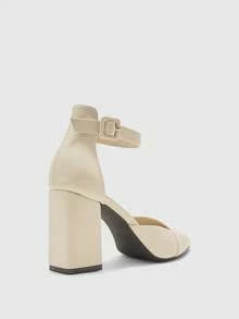 CUCCOO BIZCHIC Women's Pointed Toe Buckle Design Fashion High Heel Sandals For Daily Wear Summer - Beige - View 9