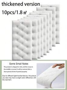 3D立体自粘XPE泡沫墙纸，防水防潮仿皮纹理，床头防撞软包自粘墙贴，可重复使用和裁剪，适用于卧室和客厅墙面装饰，具有隔音和加厚墙面的功能。 - 彩色 - 查看 15