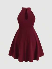 Đầm chữ A không tay trang nhã đính ngọc trai dành cho thiếu nữ - Đỏ - Xem 2