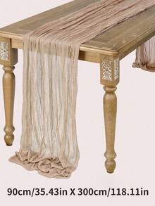 5-Piece Party Light Camel Pleated Table Runner, Camel Tablecloth, Birthday Party Supplies, Birthday Gifts, Birthday Favors, Wedding Tulle Light Brown Tulle, Party Dining Table Centerpiece Table Runner, Banquet Decoration, Wedding Favors, Tablecloth, Rustic Wedding Solid Color Table Runner - Camel - View 8