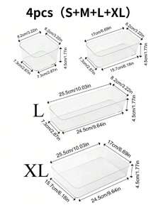 桌面抽屉式收纳盒，内置隔板，方便学生宿舍整理文具和日常用品；透明可堆叠收纳盒，多种尺寸可选；桌面整洁收纳盒，适用于学习、节日装饰、房间装饰、防晒旅行等各种场合。 - 無色 - 查看 17